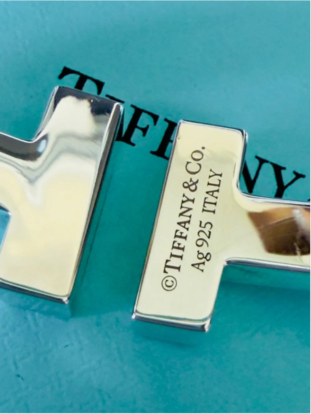 Tiffany & Co. T Square Sterling Silver Bangle Bracelet 6.1” - Picture 10 of 15